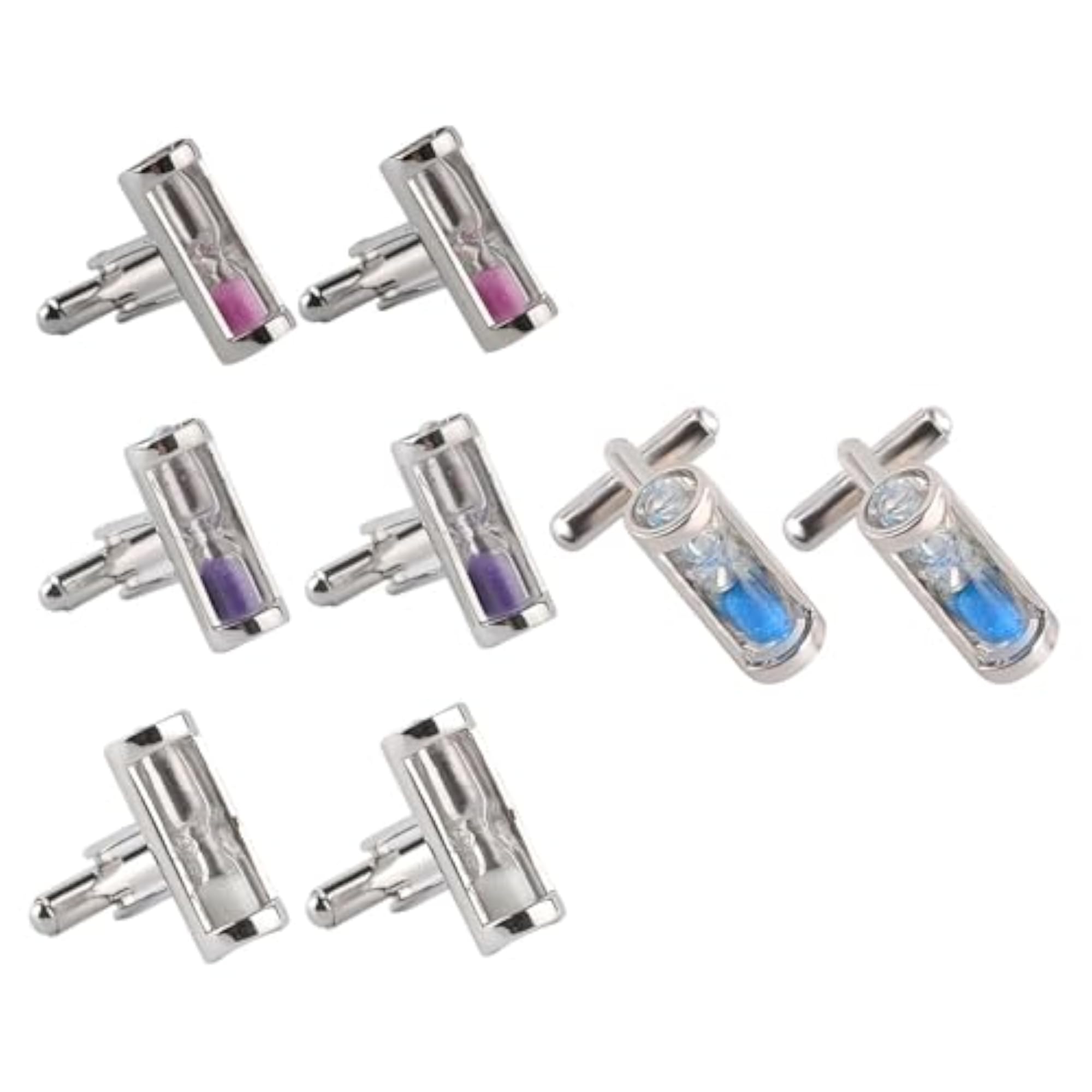 6 Pcs Hourglass Cuff Links for Weddings